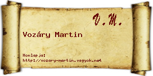 Vozáry Martin névjegykártya