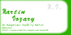 martin vozary business card